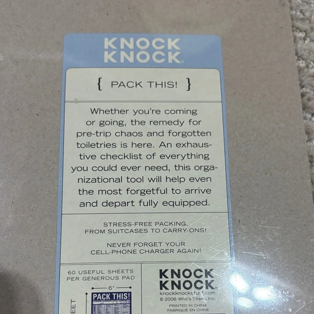 Knock Knock Pack This! Planner - Blue and White